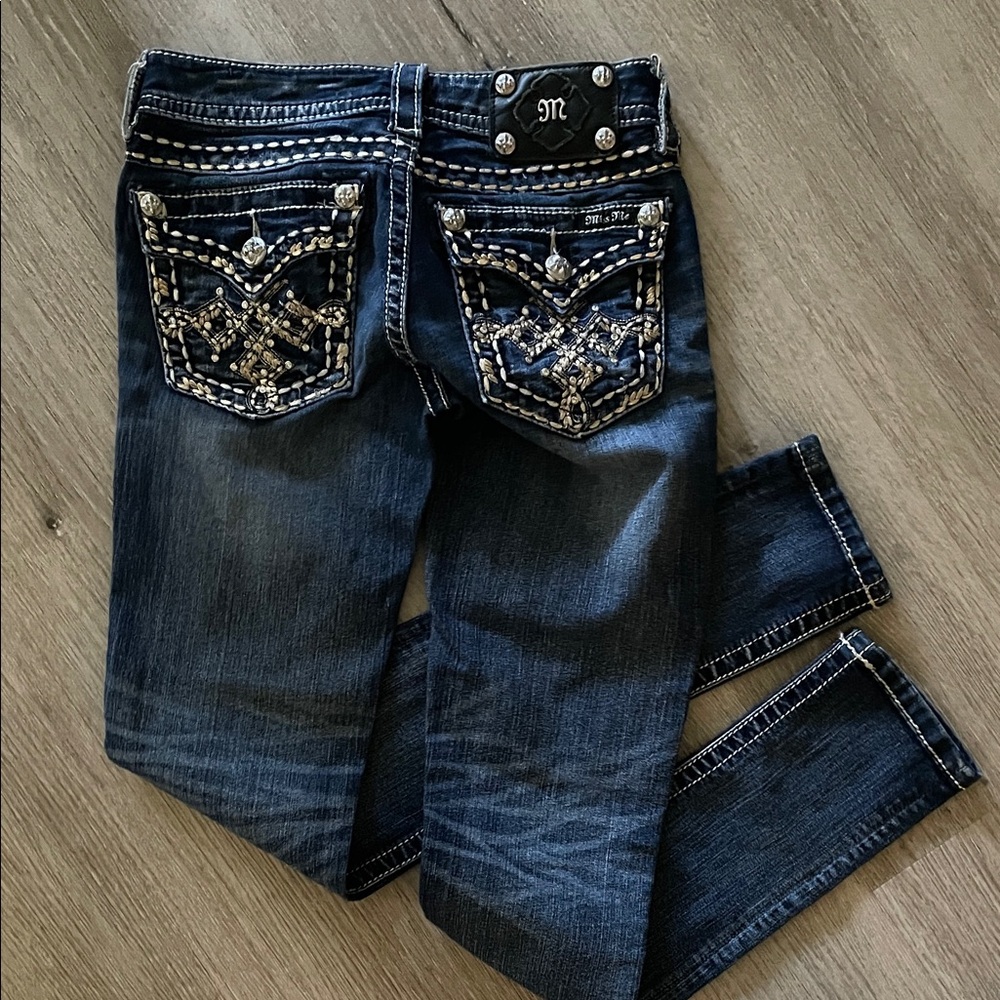 Miss Me Dark Blue Embellished Skinny Jeans